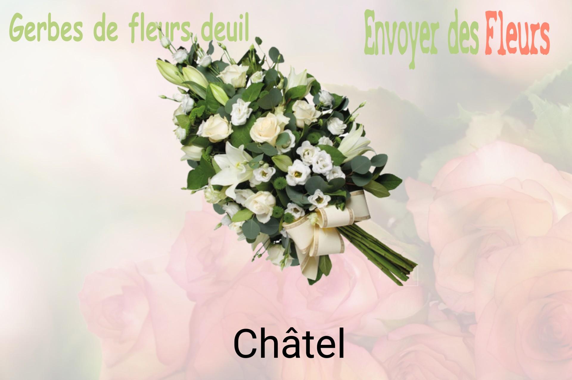 Gerbe de fleurs de deuil livrée à Châtel